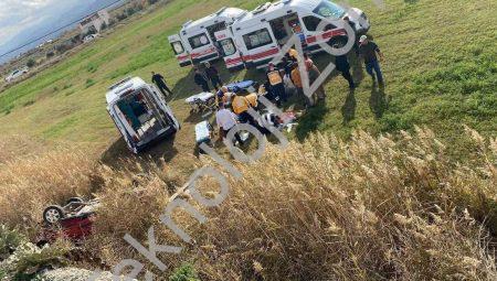 Manisa’da Araç Tarlaya Devrildi: 1 Bebek Dahil 5 Yaralı