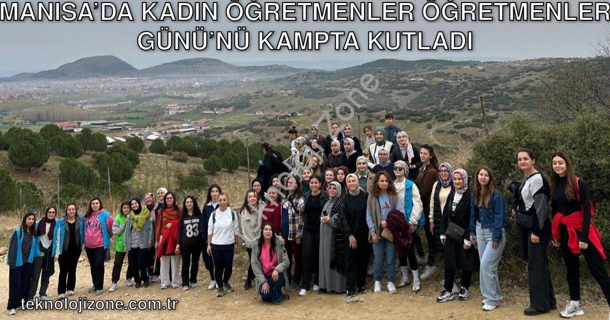 "Manisa’da Kadın Öğretmenler Öğretmenler Günü’nü Kampta Kutladı" başlıklı haber için fotorealistik,