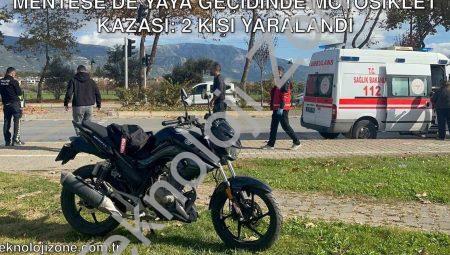 Menteşe’de yaya geçidinde motosiklet kazası: 2 kişi yaralandı