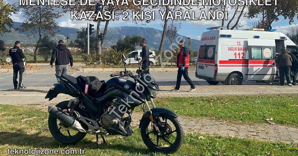 "Menteşe’de yaya geçidinde motosiklet kazası: 2 kişi yaralandı" başlıklı haber için fotorealistik, p