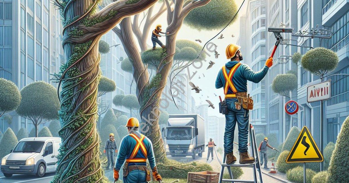 "Afyonkarahisar’da Ağaç Budama Çalışmaları İçin Uyarı" başlıklı haber için fotorealistik, profesyone