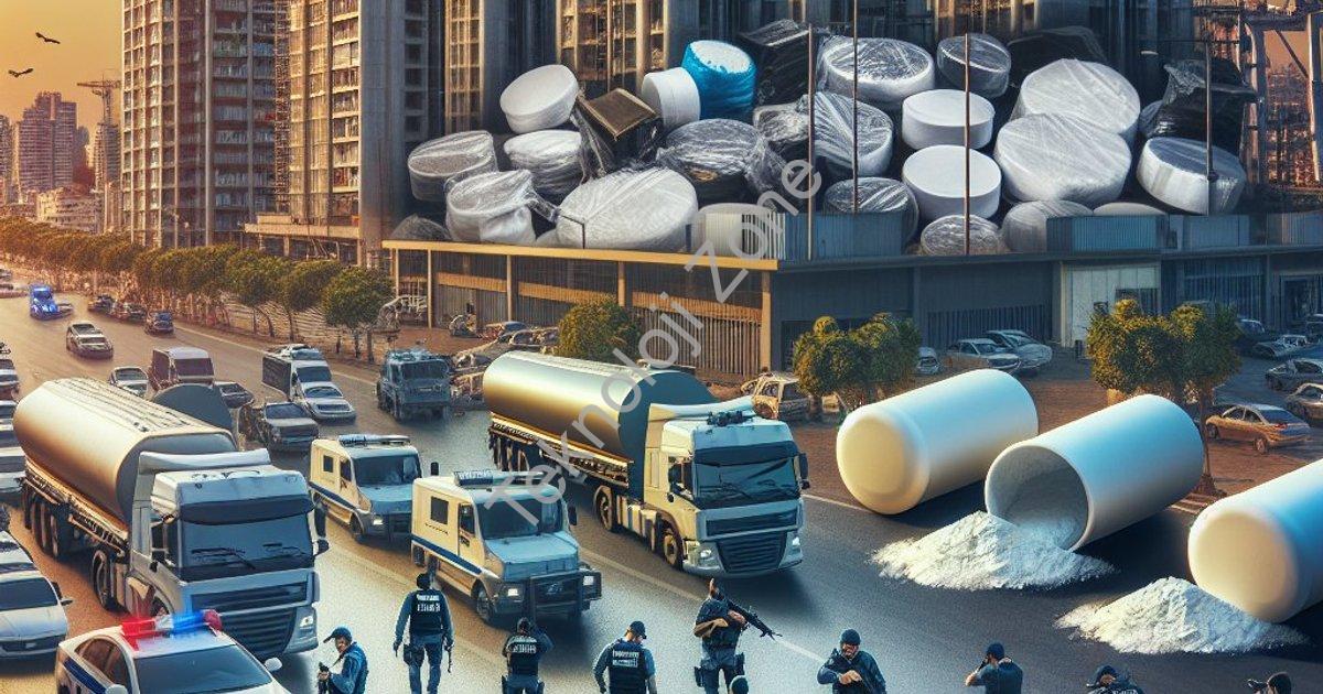 "İzmir'de Uyuşturucu Tacirlerine Ağır Darbe: İki Dev Operasyon" başlıklı haber için fotorealistik, p