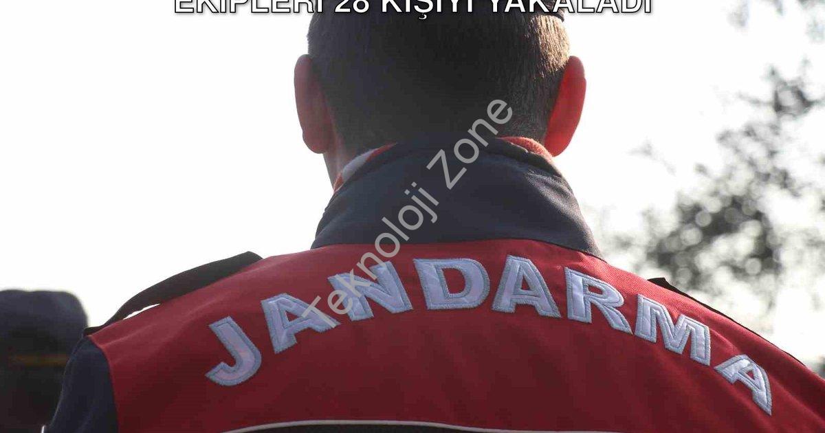 "Aydın'da Suçlulara Darbe: Jandarma Ekipleri 28 Kişiyi Yakaladı" başlıklı haber için fotorealistik,