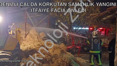 Denizli Çal’da Korkutan Samanlık Yangını: İtfaiye Facia Önledi