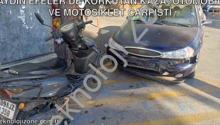 Aydın Efeler’de Korkutan Kaza: Otomobil ve Motosiklet Çarpıştı