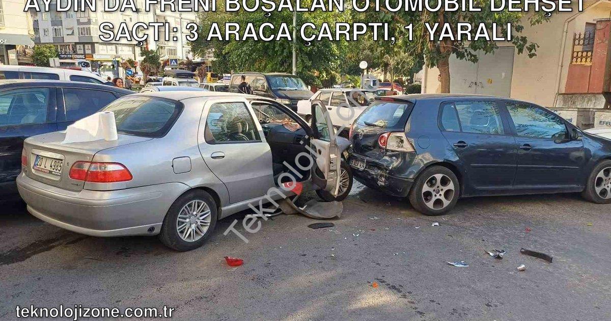 "Aydın'da Freni Boşalan Otomobil Dehşet Saçtı: 3 Araca Çarptı, 1 Yaralı" başlıklı haber için fotorea