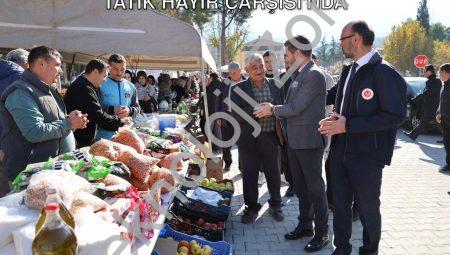 Tavas’ta Gazze İçin Gönül Köprüsü: Başkan Tatık Hayır Çarşısı’nda