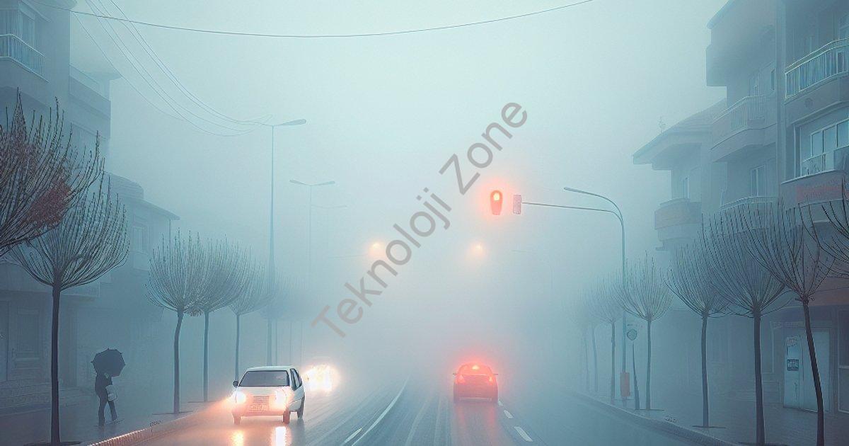 "Denizli'de Sürücülere Zor Anlar: Yoğun Sis Görüş Mesafesini 10 Metreye Düşürdü" başlıklı haber için