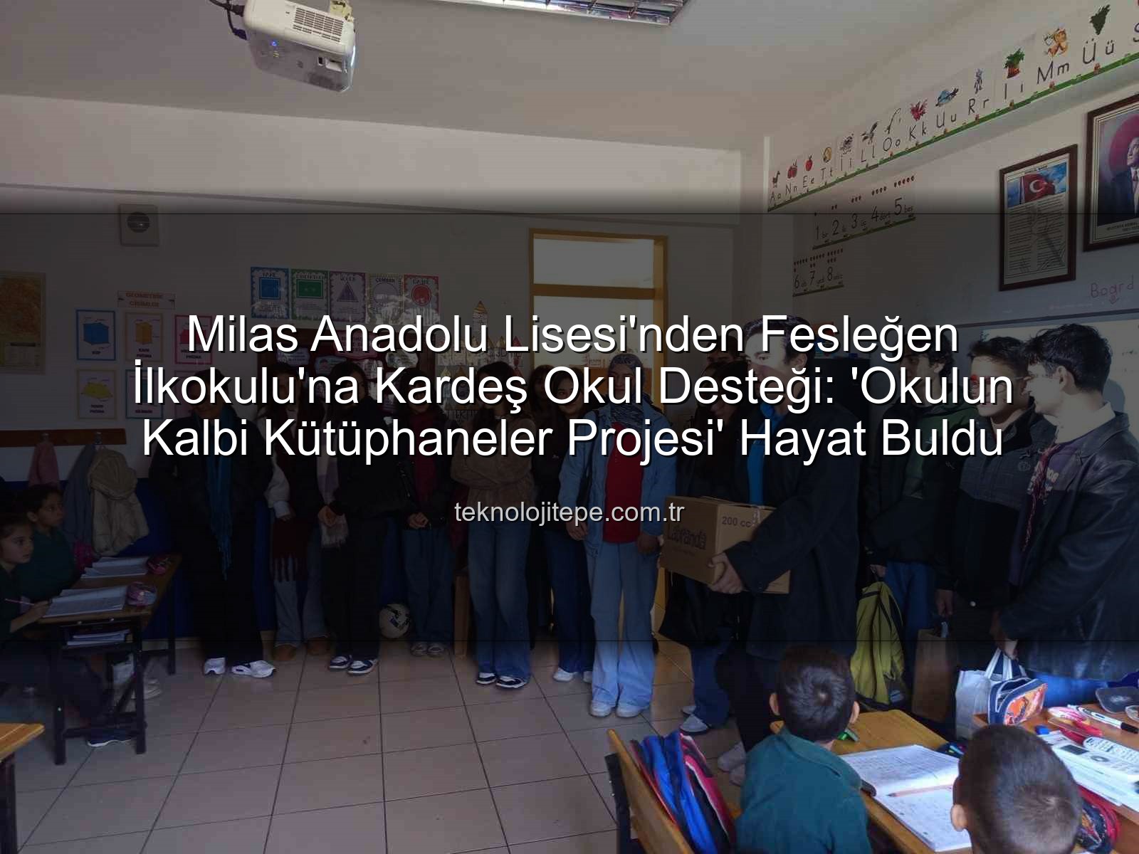 kitap desteği - Milas Anadolu Lisesi'nden Fesleğen İlkokulu'na Kitaplarla Dolu Bir Köprü: 'Okulun Kalbi Kütüphaneler Projesi' Hayat Buldu