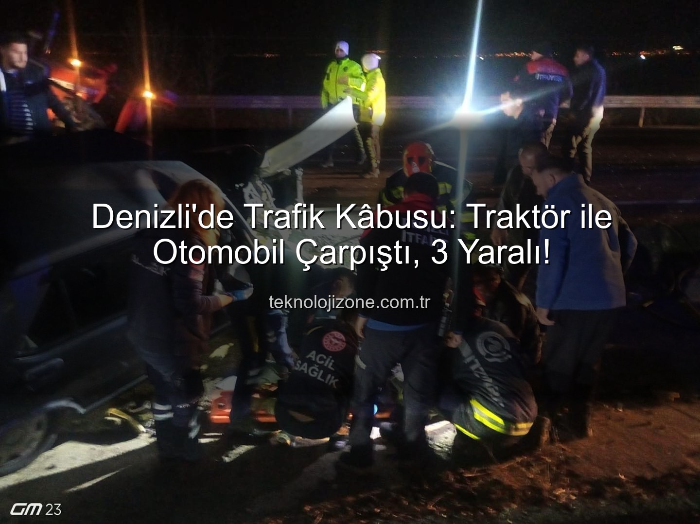 traktör otomobil kazası - Denizli'de Trafik Kâbusu: Traktör ile Otomobil Çarpıştı, 3 Yaralı!